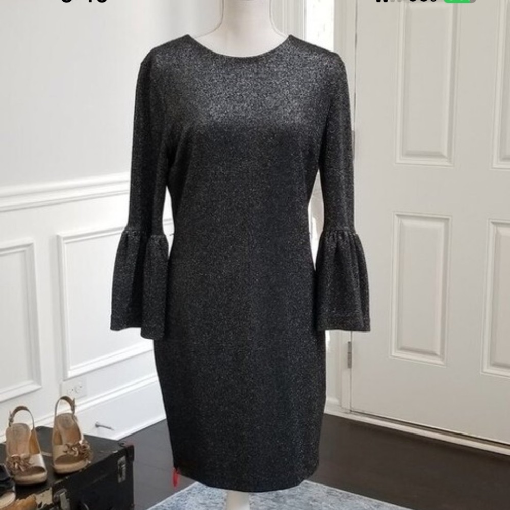 Ted Baker Hannel Sparkling Black Bell Sleeve Top Sz US 12 Or Ted Sz 5 - Picture 4 of 6